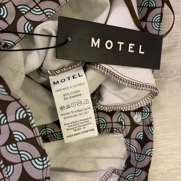 🆕Motel Women’s Low Rise Flare Trousers Retro Print Size S - Picture 7 of 7